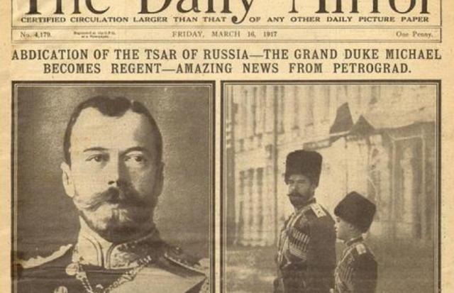 Les cinq jours de Petrograd, abdication de Nicolas II
