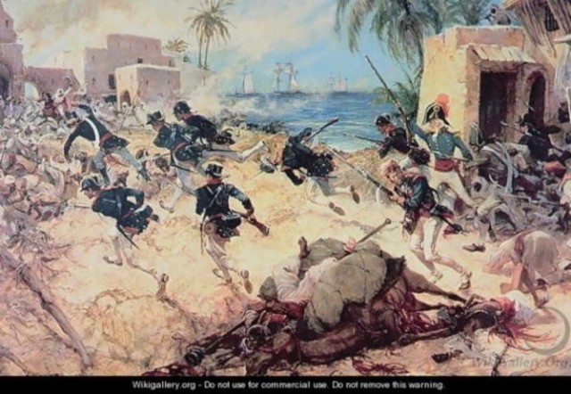 Marines attack shores of Tripoli.