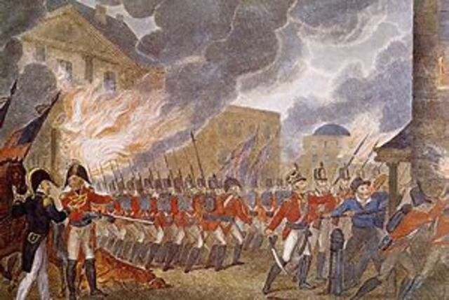 British burn Washington DC in retaliation