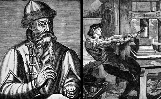 Johannes Gutenberg invented the printing press