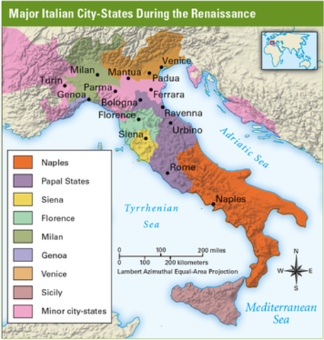 The Renaissance began in the Italian city-states and spread to Northern Europe