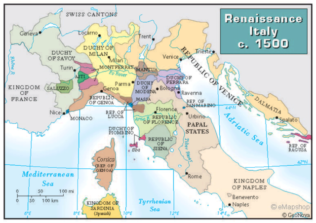 The Renaissance began in the Italian city-states and spread to Northern Europe