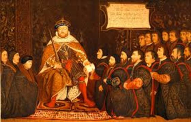 Henry VIII became the head of the Anglican Church