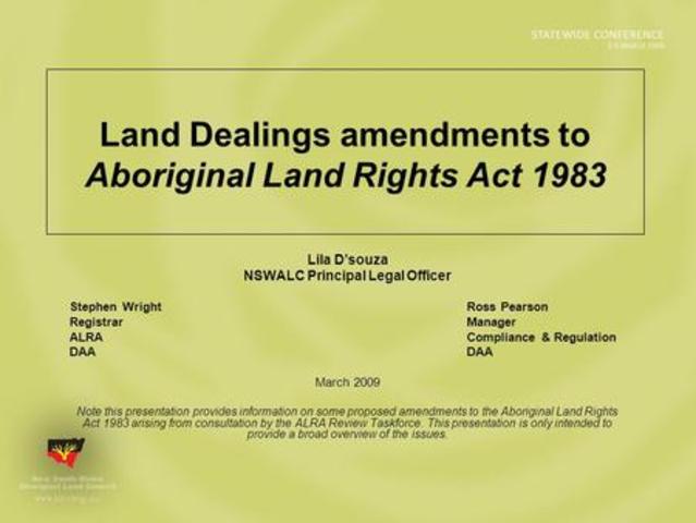 Aboriginal Land Rights Act 1983