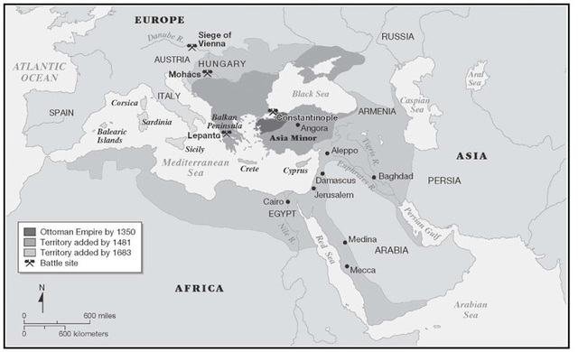 The Ottoman Empire spread to Africa the Middle East and Southern Europe