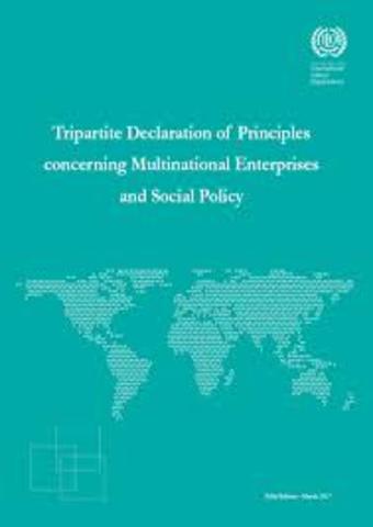 Declaración tripartita de la OIT sobre empresas multinacionales y política social (ILO´s Tripartite declaration of Principles concerning Multinational Enterprises and Social Policy