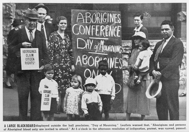 Day of Mourning held by the Aborigines League and the Aborigines Progressive Association