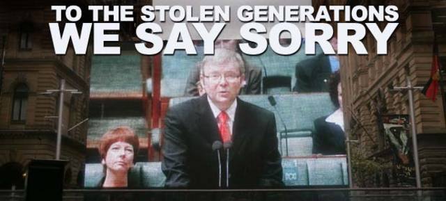 Prime Minister Kevin Rudd makes a formal apology to the Stolen Generations.