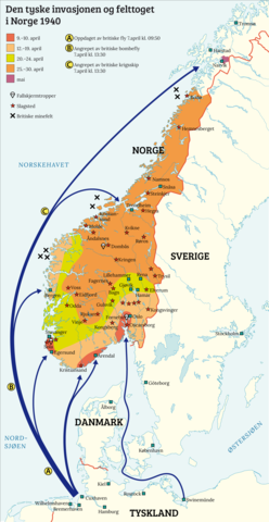 Norge okkuperes av Tyskland