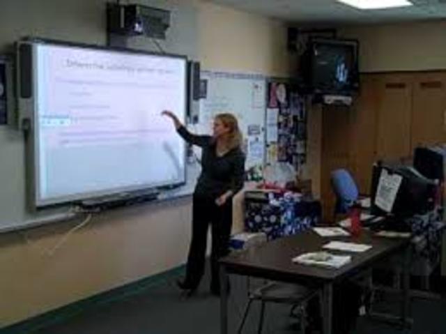 Some schools began using Smartboards in the classroom to replace overhead projectors.