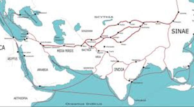 Silk routes emerged connecting trade between the Mediterranean Basin and Asia