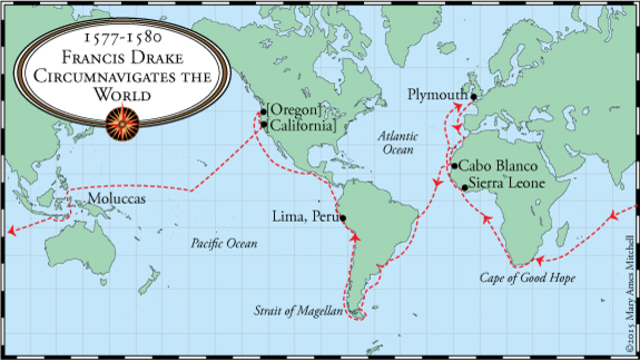 Elizabeth I sponsored Sir Francis Drake’s exploration to the New World.