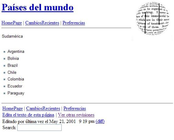 Aparece la primer wiki (WikiWikiWeb) Creada por Ward Cunningham