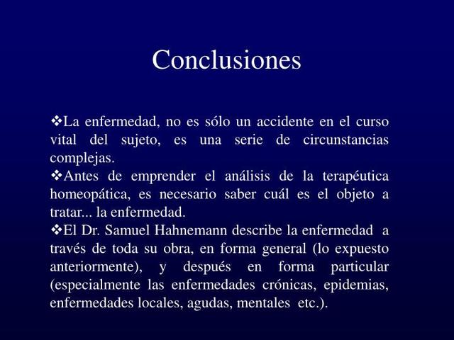 conclusiones de la homeopatía