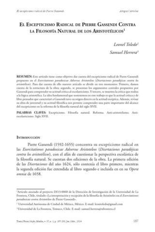 Gassendi publica un libro que critica la visión aritotélica.