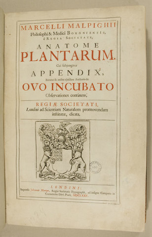 Malpighi publica su obra "Anatomía plantarum"