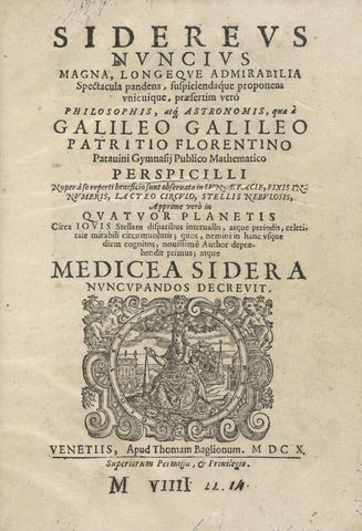 Publicación del libro "Siderius Nuncius (El mensajero de las estrellas)"