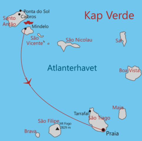 Portugiserne nåede Cap Verde