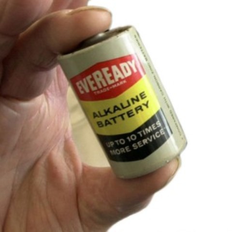 The first alkaline battery