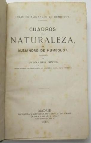 Libro "Cuadros de la Naturaleza"