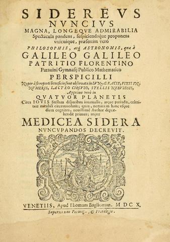 Galileo publica “Siderius Nuncis”
