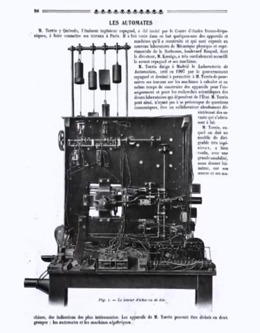 Torres Quevedo hizo trabajos de maquinas