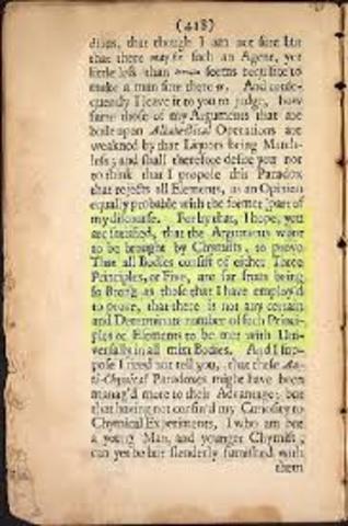 Boyle publica el libro “Origen de las formas y las cualidades”