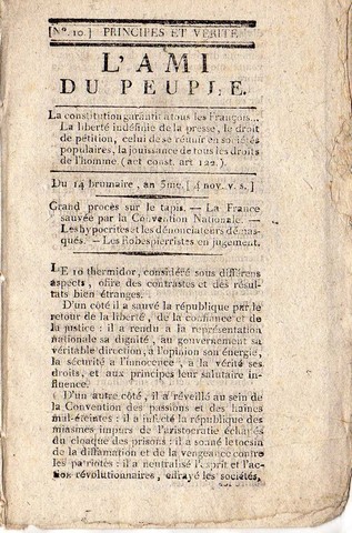 Comienza el periodico L'Ami du peuple