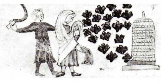 Dibujo de una colmena de abejas