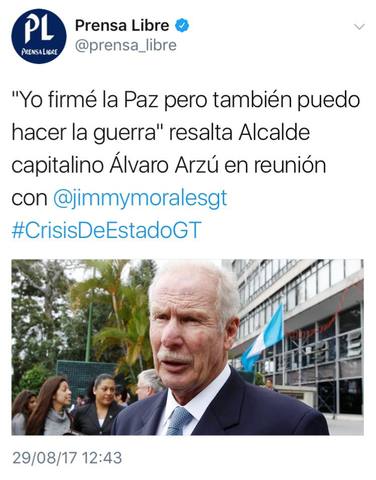 Àlvaro Arzú respalda a Jimmy Morales.