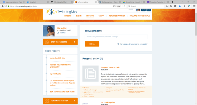 Registrazione del progetto