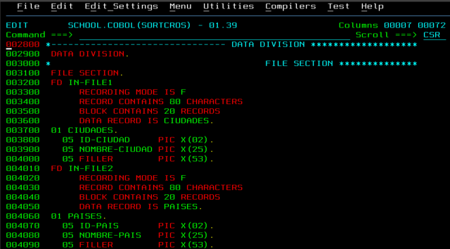 Desarrollo del Cobol