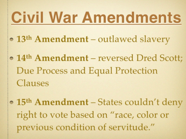 "Civil War Amendments" (13,14,15)