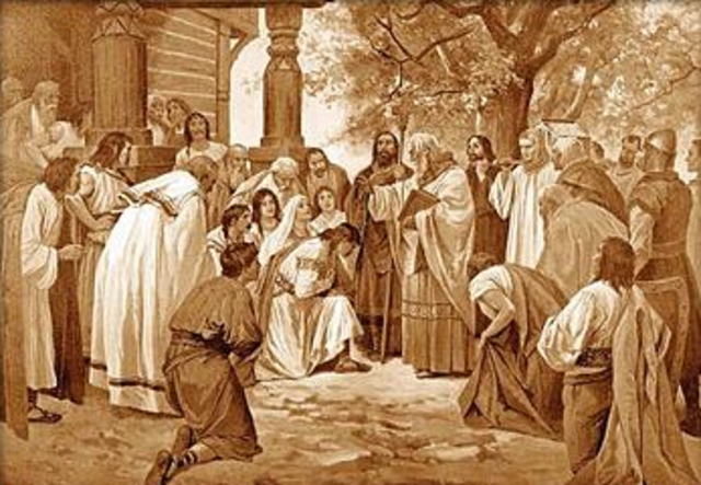 Monks bring the story of Christ to Britan