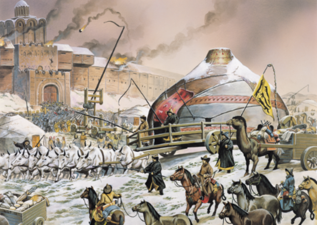 The Mongols burn Baghdad