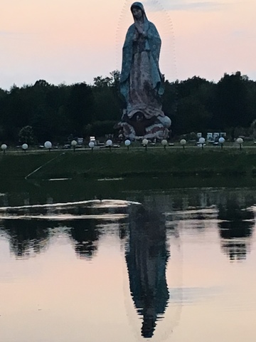 When we went to go see the statue of our lady of Guadalupe.