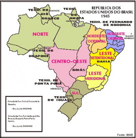 DIVISÃO REGIONAL DO BRASIL 1945