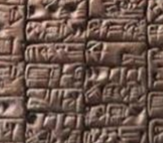 Tablilla de barro originaria en Mesopotamia.