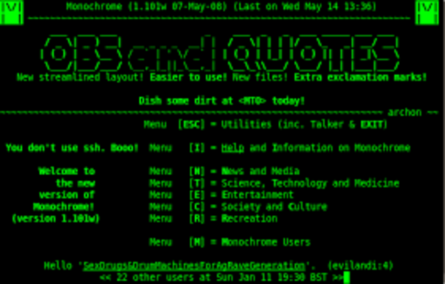 Se intercambian BBS a través de linias telefónicas