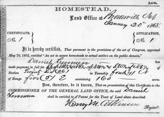 Homestead Act of 1862