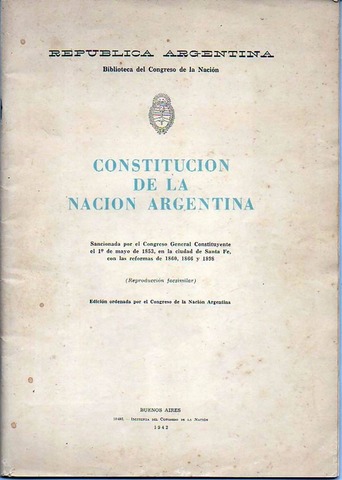 Tercera reforma Constitución Nacional Argentina