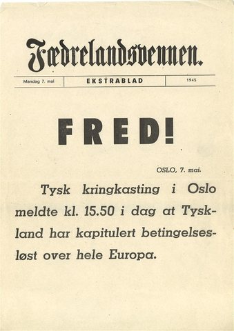 De tyske styrkene i Norge kapitulerer