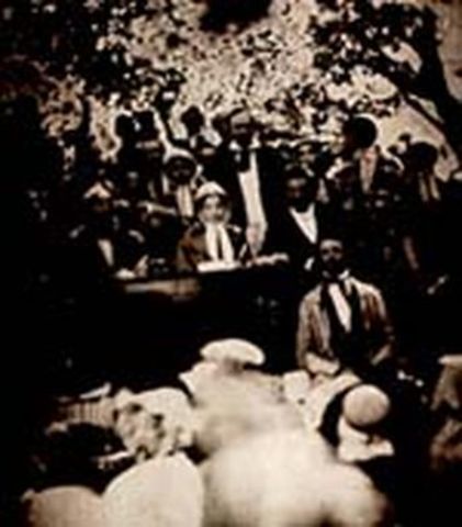 Spoke at anti-slavery convention