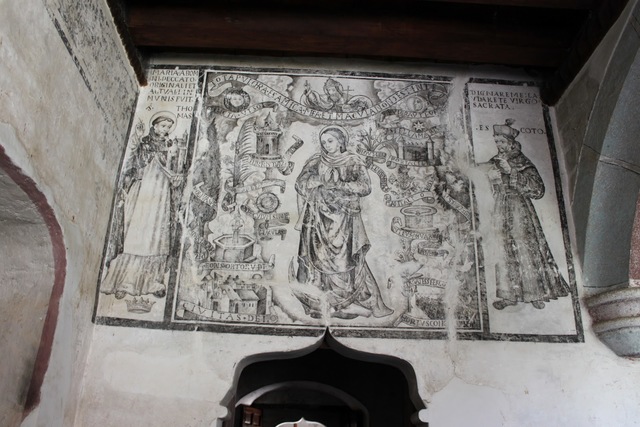 Se pintan los murales del ex convento de Huejotzingo, Puebla.