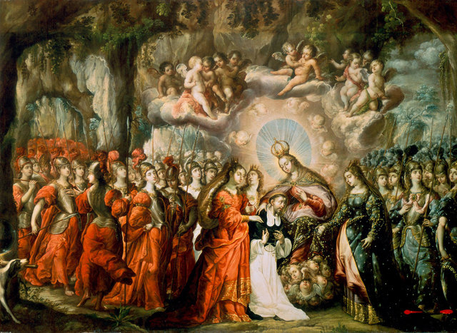 Se pinta "La lactación de Santo Domingo".