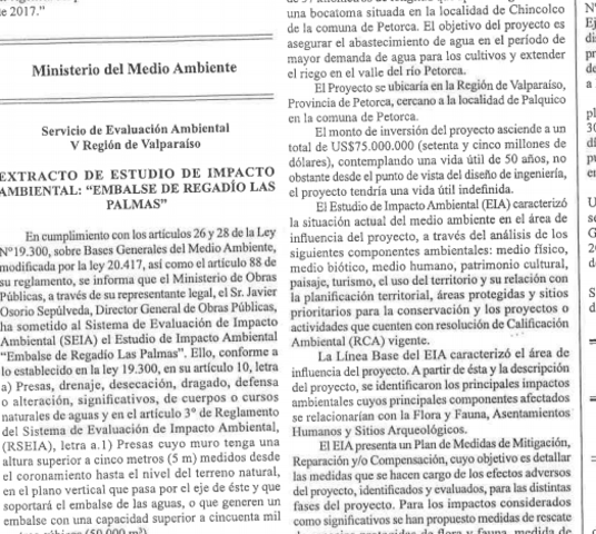 Publicación extracto en el diario oficial