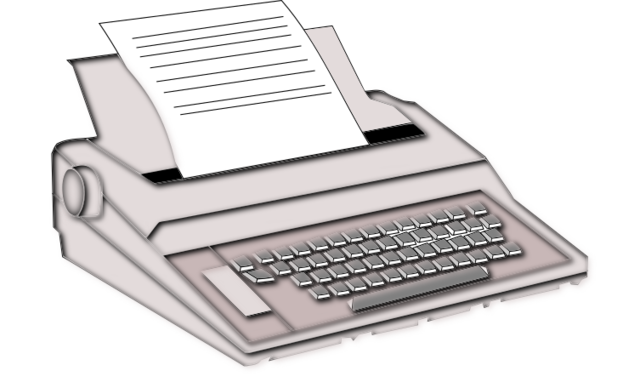 Maquina de escribir con impresora moderna