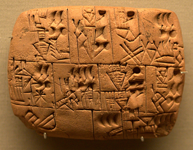 4.000 a.C - ESCRITA CUNEIFORME