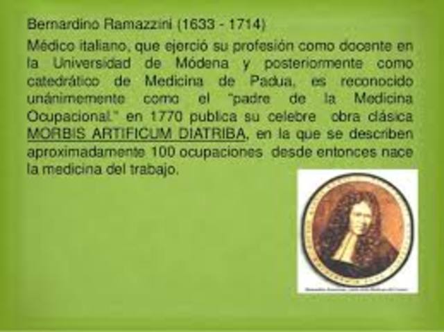 Bernardino Ramazzini  padre de la medicina ocupacional