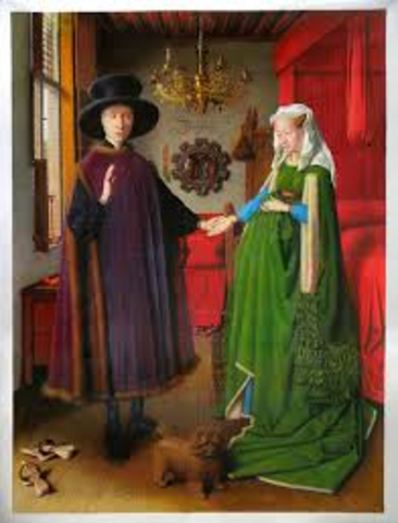 Jan van Eyck paints the Arnolfini portrait